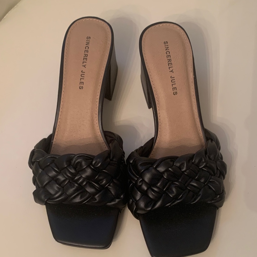 Sincerely Jules Black Braided Mules